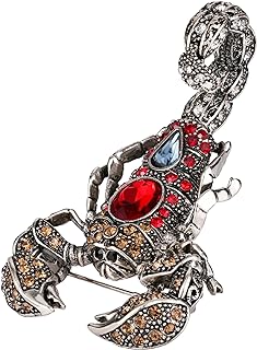 Scorpion Brooch with Pin Clasp, adorned with Austrian Crystal, Vintage Style for Unisex, Scorpion Animal Design