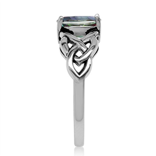 8X6mm Oval Shape Birthstone Gemstone Antique Finishing or Yellow Gold Plated 925 Sterling Silver Celtic Knot Weave Solitaire Ring Jewelry for Women