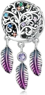 QANDOCCI FUNNALA Life Tree Dream Catcher Dangle Bead 925 Silver DIY Fits for Women Fashion Charms Bracelets Jewellery
