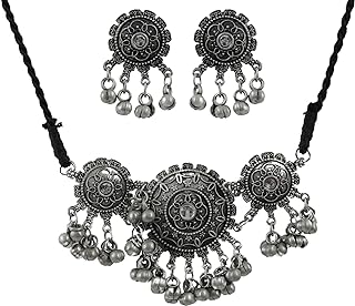 Silver Antique Choker with Lobster Clasp, Handcrafted Indian Afghani Design - Perfect Traditional Jewelry for Women
