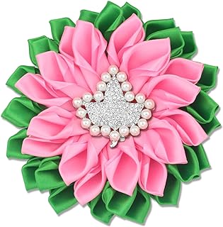 Sorority Paraphernalia Brooch Pin for Women Girls Greek Sororiy Gift Pink Green Flower Brooch Sisterhood Jewelry