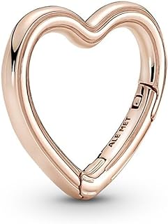 Rose Gold Heart Connector Bracelet Charm for Women - Compatible with PANDORA Me, Perfect Mother's Day Gift - No Gemstone, Unique Design