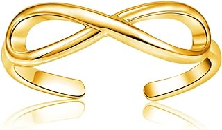 Hoops & Loops 925 Sterling Silver Figure Eight Infinity Adjustable Open Toe Ring for Women Teen Girls Men