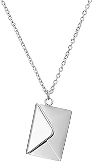 Envelope Necklace with Message Love You for Her Hidden Message Secret Locket Necklace Stainless Steel Love Letter Necklace Birthday Gifts for Mom/Wife/Girlfriend