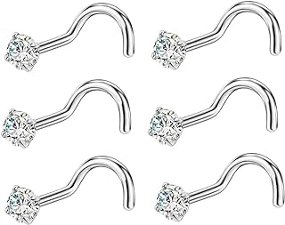 FANSING 316L Surgical Steel Nose Studs Screw Shaped