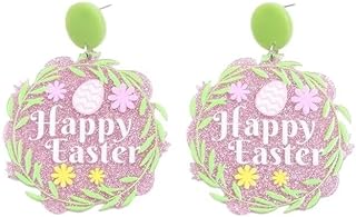 Twinkle Eye Hypoallergenic Acrylic Bunny Earrings with Push-back Zinc Alloy for Girls and Women