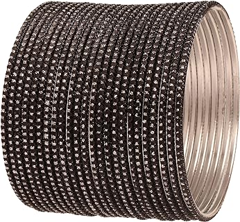 Gorgeous Touchstone Colorful Bangle Collection - Pack of 24 Alloy Metal Bracelets with Magnetic Clasp and Box Chain Design for Women