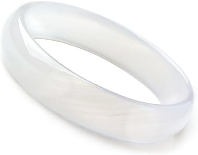 Natural Agate Jade Bangle Bracelet White color
