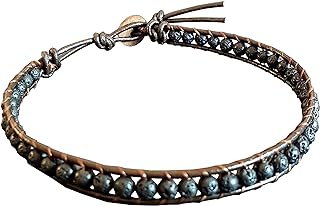 Infinityee888 Lava Bead Anklet Bracelet 10 Inches Woven Leather Handmade Men Women Anklet