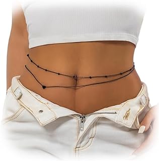 Double-Layered Crystal Bead Waist Chain & Hip Accessory for Trendy Women, High-Quality Metal Body Jewelry for a Luxurious Appeal