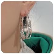 Gold Silver Hoop Earrings for Women Mesh Hoop Earrings Fashionable Gold Hollow Hoop Earrings Gold Silver Personalized Layered Hoop Earring for Women Girls