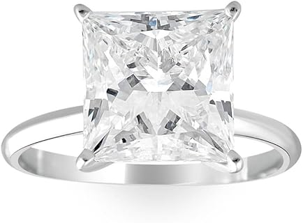 Durable 5 CT Moissanite Engagement Ring in 925 Sterling Silver - Sparkling Princess Cut Design for Women