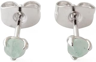 Stylish Synthetic-Jade Stud Earrings with Push Back for Unisex Wear, Solitaire Orb Design by HONEYCAT