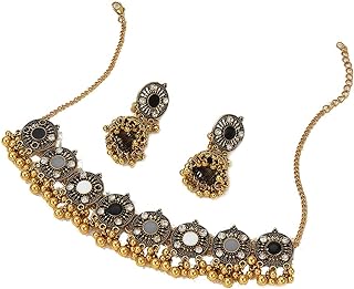 Traditional Gold Choker Necklace with Lobster Clasp and Alloy Gems, Ideal for Women and Girls - Ethnic Indian Bollywood Design