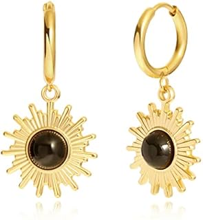 18K Gold Plated Evil Eye Hoop Earrings with Hinged Hoop Back for Women and Girls - Shiny Cubic Zirconia Evil Eye Dangle Design