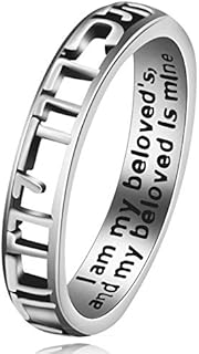 Uloveido Fashion Antic Black Thai Silver Hollow Engraved Religious Band Rings Y583