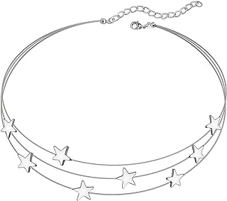 Suyi Dainty Multilayer Stars Choker Necklace Layering Bohemian Chain Clavicle Necklace for Women