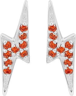 Push-Back Sterling Silver Carnelian Stud Earrings for Women in Round Design