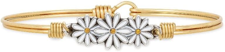 S Hook Brass Bangle Bracelet for Women - Box Chain - Luca+Danni Daisy Design - Made in USA