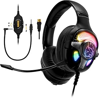 EMPIRE GAMING WarCry G-W10 7.1 Kopfhörer mit RGB-Hintergrundbeleuchtung und abnehmbarem Mikrofon, Ohrumschließend, ideal für PC, PS4, PS5 und Xbox Gaming