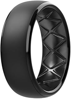 Durable and Comfortable Men's Silicone Wedding Rings by Egnaro, Designed for Active Lifestyles with Innovative Breathability Features - 8.5mm Wide and 2.5mm Thick