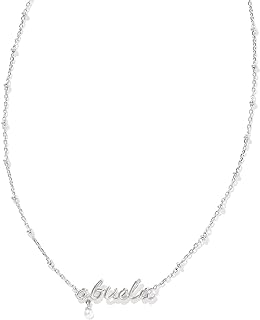 Kendra Scott Abuela Script Short Pendant Necklace in White Pearl, Fashion Jewelry for Women