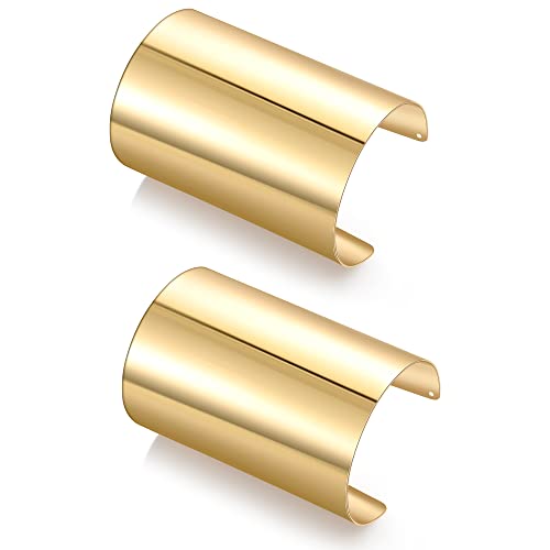 2 Pcs Cuff Bangle Bracelet for Women Wide Open Cuff Bracelets Gold Sliver Wrist Cuff Wrap Bracelets Adjustable