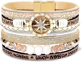 choice of all Graduation Bracelet Graduation Gifts for Her 2024 Compass Charm Bracelet Boho Layered Warp Bracelet for Women Graduation Graduation Gifts