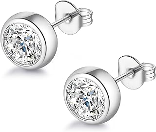 Augell Moissanite Diamond Stud Earrings, 1-2 Carat D Color VVS1 Clarity, Hypoallergenic 925 Sterling Silver with 18K Gold Plating, for Women & Men, Professional Lab Created, GRA Certified Luxury Jewelry Gift