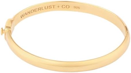 Wanderlust + Co Classic Bold 14K Gold Vermeil Bangle - 14K Gold Plated Jewelry Hypoallergenic, Shower-safe