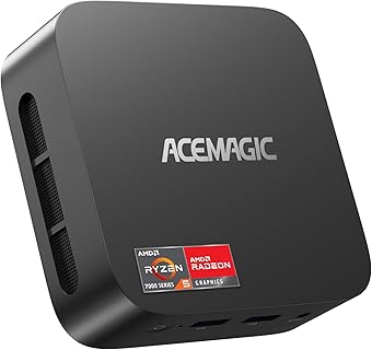 Mini Ordenador ACEMAGIC K1 con AMD Ryzen 5 7430U, 16GB RAM, SSD 512GB, WiFi 6 y BT 5.2, Ideal para Oficina y Edición de Vídeo, Compacto y Eficiente