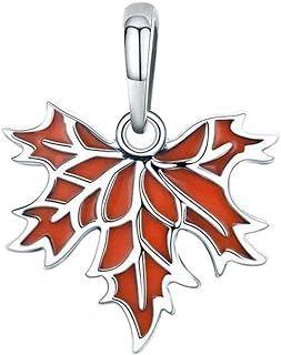 Autumn Maple Dangle 925 Sterling Silver Maple leaves Charm Beads for Pandora Charms Bracelet & Necklace