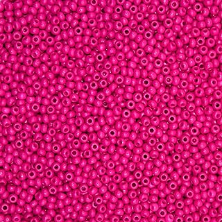 2mm Beads for Bracelets, 12/0 Friendship Bracelet Beads Round Pony Beads Craft Beads Bulk, Colored Bracelet Beads Jewelry Making Supplies for Key Chain Ornaments Decorations 9000 Pcs (Deep Pink)