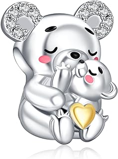 NINGAN Sterling silver 925 Lovely Animal Charms Fit for European Bracelets and Necklaces, Mom and Baby Beads as Birthday Christmas Gifts for Mom Wife Sister