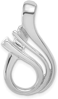 14k White Gold Solid Polished Fits up to 5mm Omega Slide Jewelry for Women