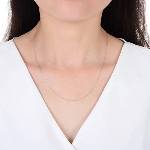 Adabele Authentic Sterling Silver 1mm 1.3mm Flat Cable Chain Necklace Tarnish Resistant Hypoallergenic Nickel Free Women Men Jewelry Made In Italy (16 inch - 26 inch)