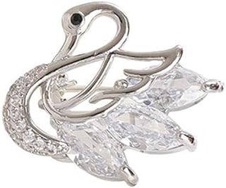 Shejuety women's brooch accessories, high-end sparkling diamond swan brooch, safety pin, fashionable and exquisite chest flower jewelry clothing decoration