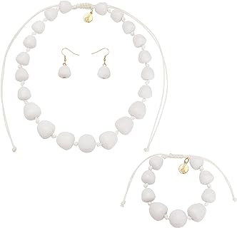 Coiris Adjustable Acrylic Large Bead Necklace Set with Chinese Knot Boho Statement Strand Necklaces Sets