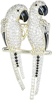 Vintage Multicolor Hand-Painted Enamel Crystal Parrot Bird Brooch Pin Lapel Pins Breastpin Broach Custom Jewelry for Women Men Gift