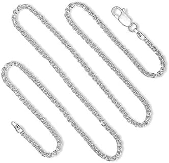 925 Sterling Silver Wheat Chain 2mm - Italian Spiga Sterling Silver Necklace Chain with Lobster Claw Clasp, Nickel Free 925 Silver Chain Necklace in lengths from 16-30 Inches