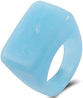 Simulated Jade Acrylic Resin Signet Style Wedding Statement Cocktail Party Holiday Ring