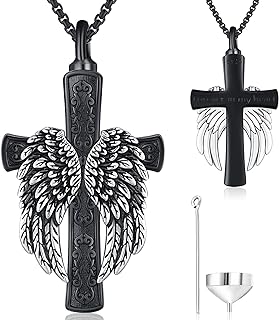 Cremation Jewelry for Ashes S925 Sterling Silver Urn Necklace Memorial Necklace for Human Ashes of Loved Ones Keepsake Pendant for Men Women