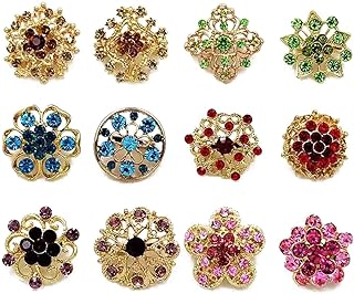 Cute Enamel Heart Rose Snake Funny Brooches Pin Set Fashion Cartoon Crystal Animal Themed DIY Bags Backpacks Jackets Hat Lapel Brooch for Women Girls