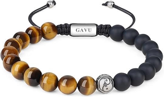 GAVU Yin Yang Onyx Stone Beaded Bracelet for Men