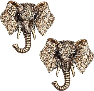 2pcs Crystal Elephant Animal Brooch Pins Set for Women Corsage Brooches Pin for Unisex Vintage Brooch Pin Jewelry