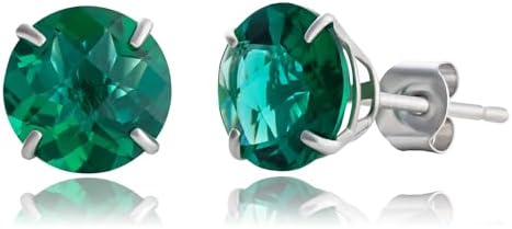 10k Gold 8mm Round Birthstone Stud Earrings for Women by MAX + STONE