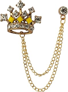 Knighthood Rose Gold Vintage Crown Brooch with Pin Clasp & Swarovski Crystals - Elegant Lapel Pin Jewelry for Weddings & Casual Celebrations