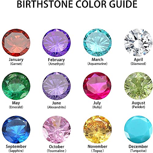 AILIN Custom 1 2 3 4 5 6 7 8 9 10 11 12 13 Stackable Birthstone Rings For Women 925 Sterling Silver Personalized Stacking Rings For Her Mother Girls Christmas Birthday Gifts For Girlfriends