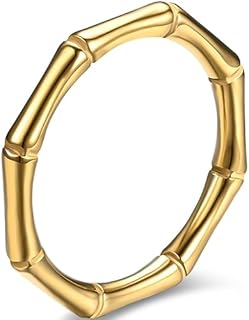 Jude Jewelers 3mm Stainless Steel Classic Plain Bamboo Style Stackable Wedding Band Ring