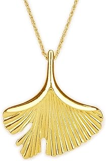 Silver Gold Double Circle/Ginkgo Necklace, Long Silver Necklace Sweater long Silver Chain for Women Silver Circle Large Pendant Womens Jewelry Silver Statement Necklace for Women Gift for Her